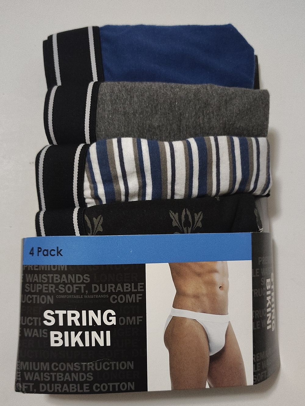 Vtg Men's String Bikini Underwear By Kmart Assorted Colors - 4 Pack - Size L